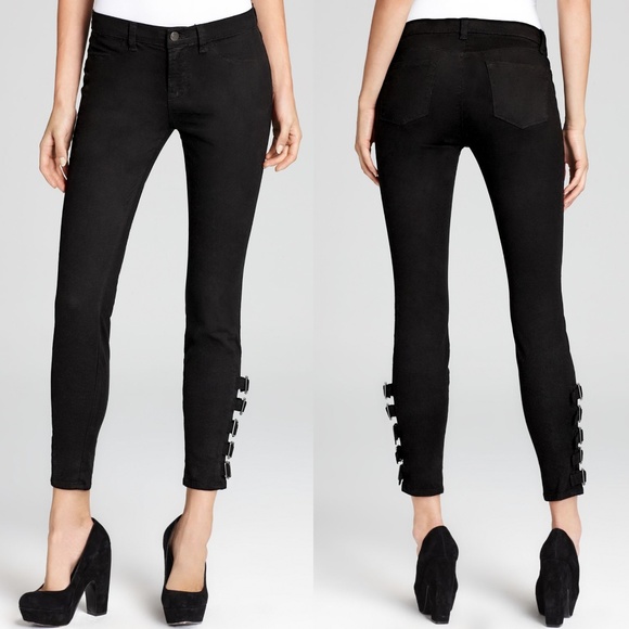 J BRAND Mara Black Wash Buckle Ankle Detail Skinny Jeans - Picture 1 of 8